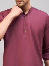 Thumbnail for VM by Vastramay Men's Purple Cotton Blend Kurta - Distacart