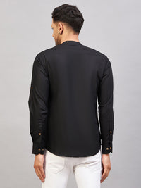 Thumbnail for VM by Vastramay Men's Black Cotton Blend Kurta - Distacart