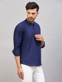 Thumbnail for VM by Vastramay Men's Blue Cotton Blend Kurta - Distacart