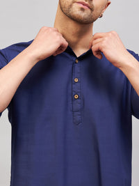 Thumbnail for VM by Vastramay Men's Blue Cotton Blend Kurta - Distacart