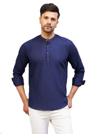 Thumbnail for VM by Vastramay Men's Blue Cotton Blend Kurta - Distacart