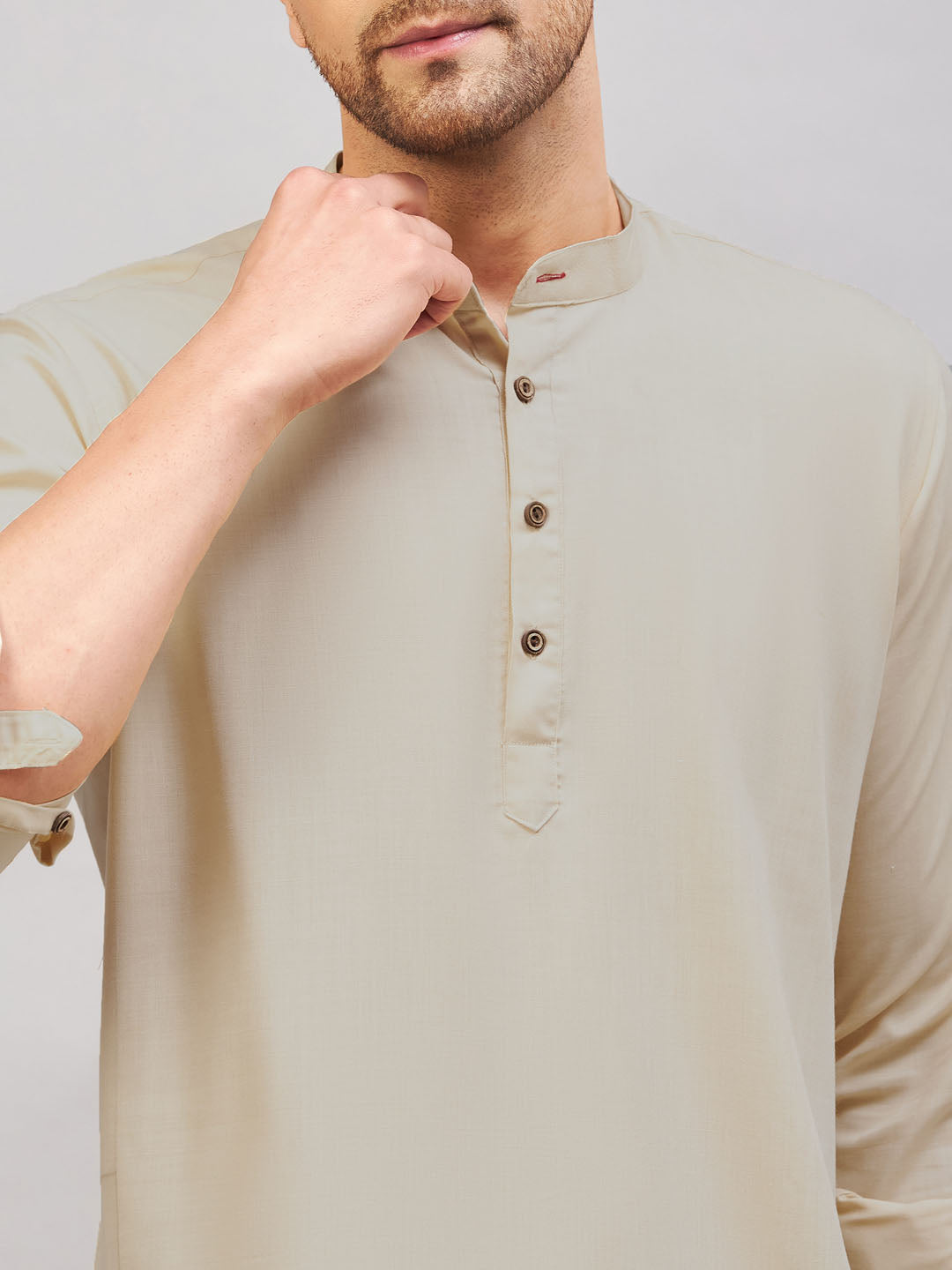 VM by Vastramay Men's Green Cotton Blend Kurta - Distacart