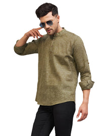 Thumbnail for VM by Vastramay Men's Green Cotton Blend Kurta - Distacart