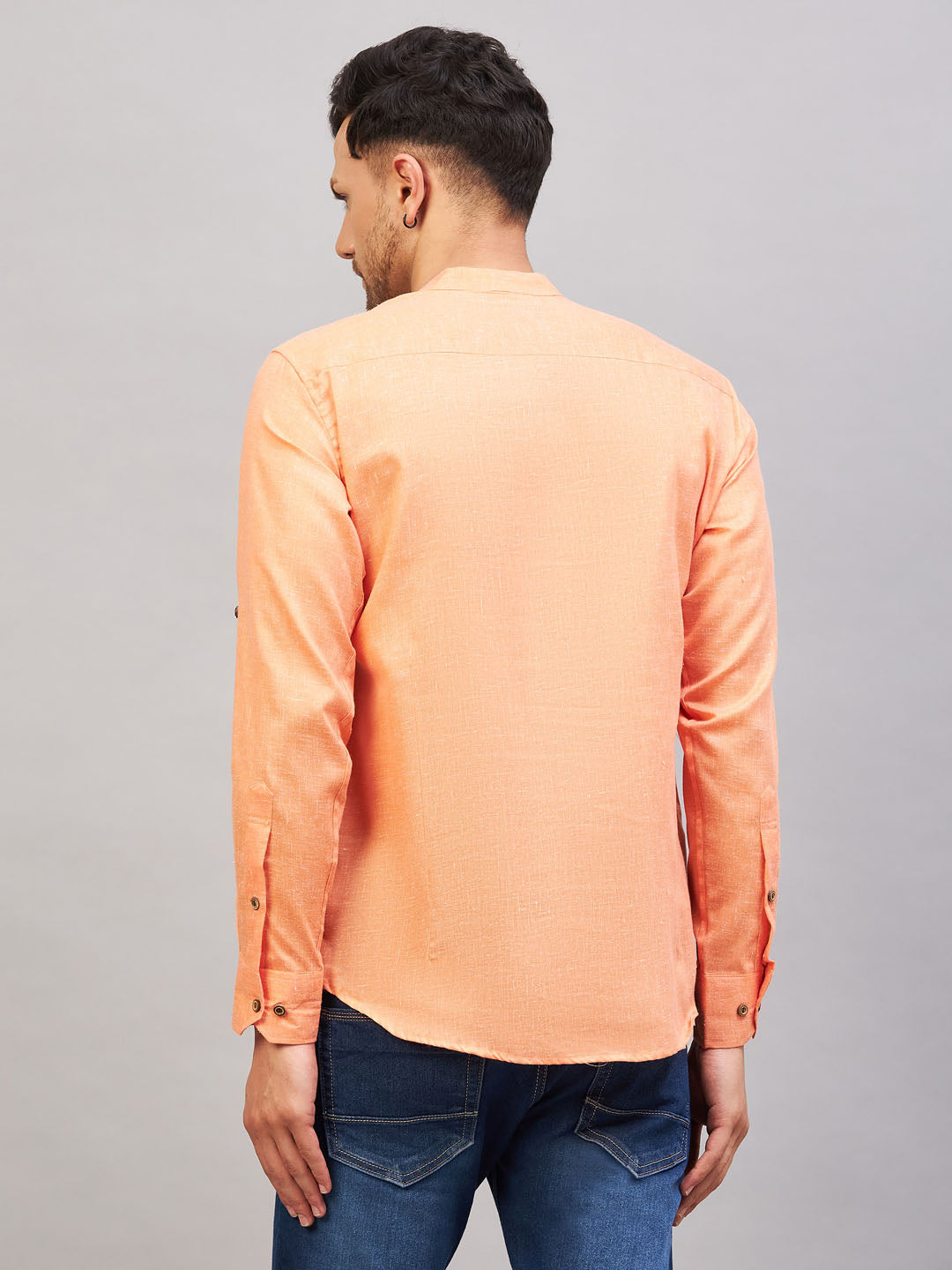 VM by Vastramay Men's Orange Cotton Blend Kurta - Distacart