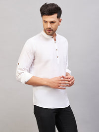 Thumbnail for VM by Vastramay Men's Cream Cotton Blend Kurta - Distacart