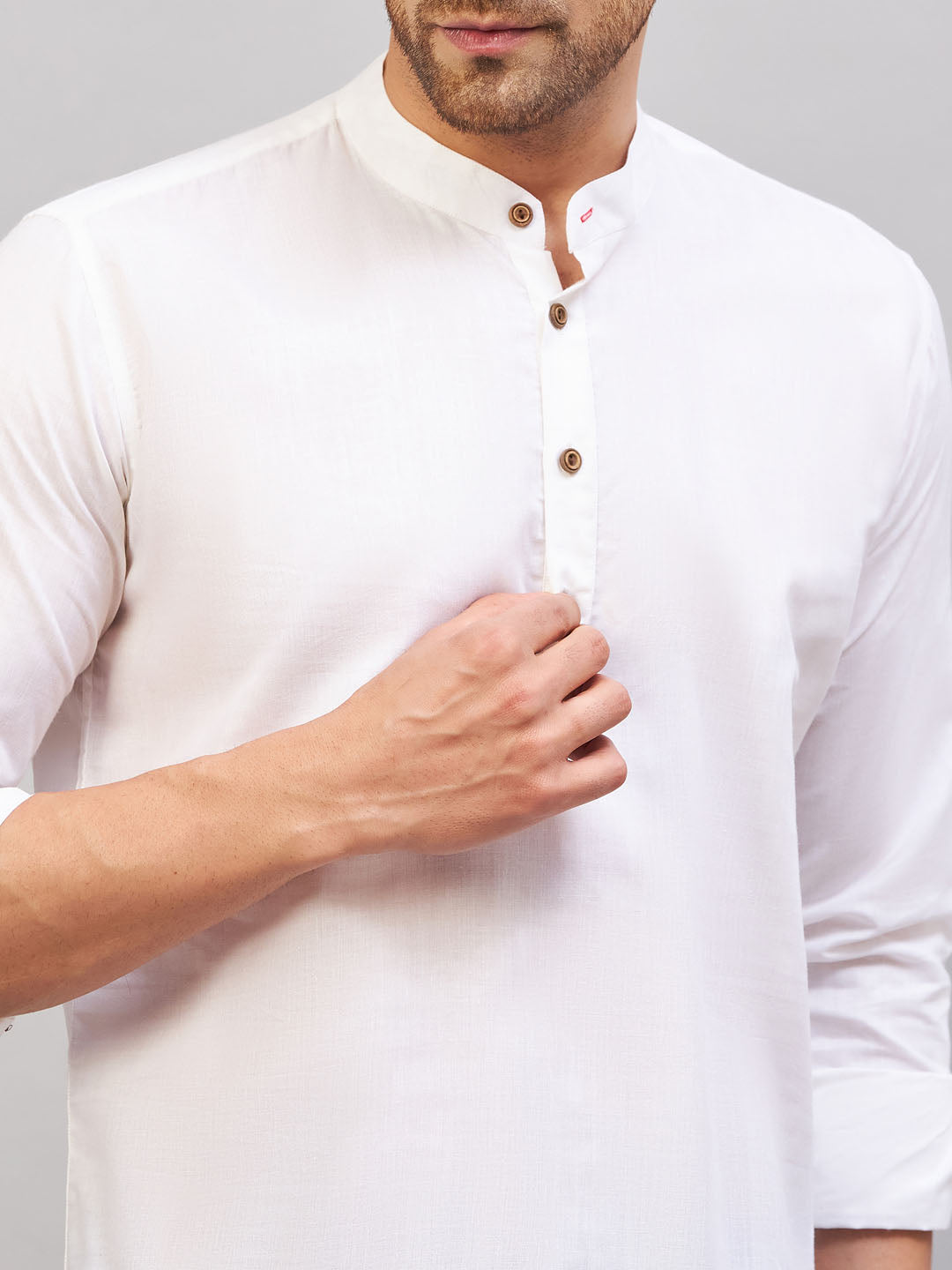 VM by Vastramay Men's Cream Cotton Blend Kurta - Distacart