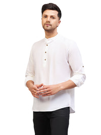 Thumbnail for VM by Vastramay Men's Cream Cotton Blend Kurta - Distacart