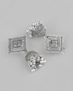 Thumbnail for VOJ Silver Plated Oxidised Jhumka - Distacart
