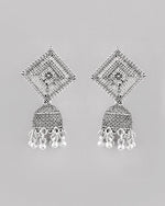 Thumbnail for VOJ Silver Plated Oxidised Jhumka - Distacart