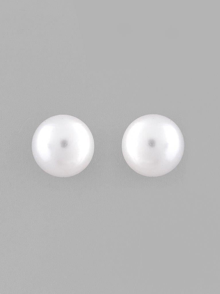 VOJ White Circular Studs Earrings - Distacart