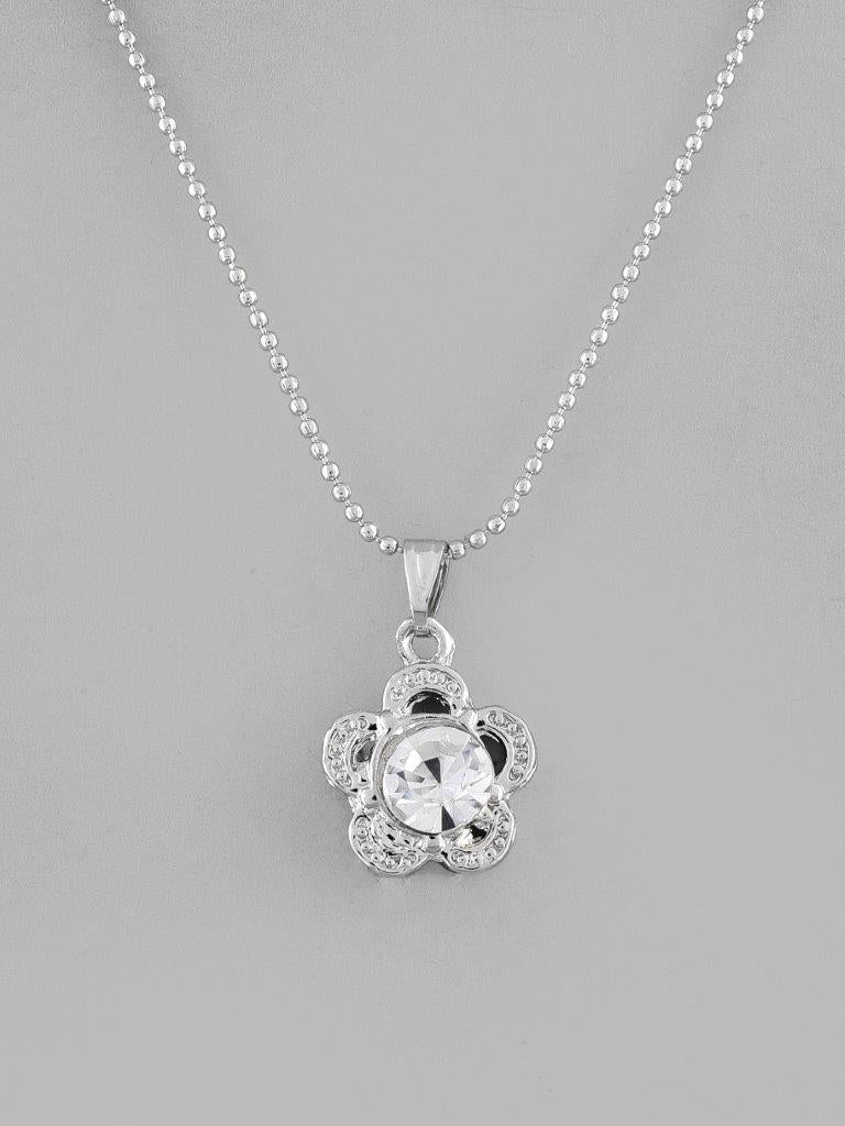 VOJ Silver Plated Flower Pandent Chain - Distacart