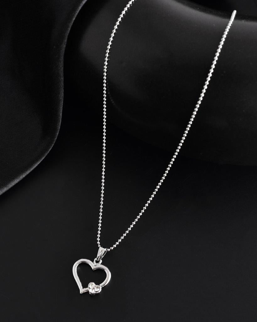VOJ Silver Plated Heart Pandent Chain - Distacart