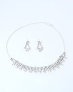 Thumbnail for VOJ Silver Plated Stone Studded Choker Necklace And Earrings Set - Distacart