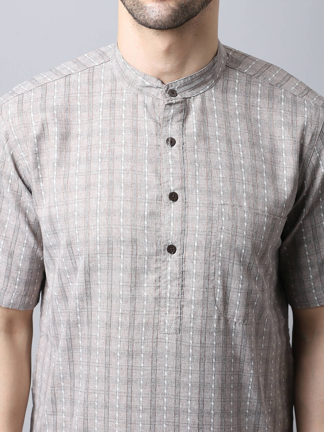 Even Apparels Yellow Pure Cotton Kurta With Band Collar - Distacart