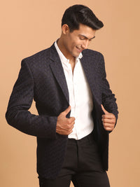 Thumbnail for Shrestha by Vastramay Men's Navy Blue Blazer - Distacart
