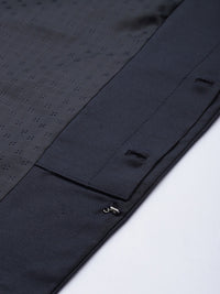 Thumbnail for Shrestha By Vastramay Men's Navy Blue Silk Blend Sherwani Only Top - Distacart