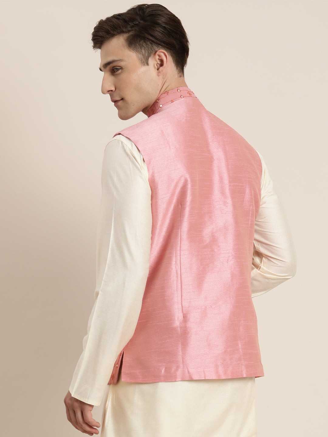 Shrestha By Vastramay Men's Onion Pink Nehru Jacket - Distacart