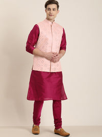 Thumbnail for Shrestha By Vastramay Men's Pink Nehru Jacket - Distacart