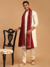 Thumbnail for Shrestha by Vastramay Men's Cream Viscose Jacket, Kurta And Pyjama Set - Distacart