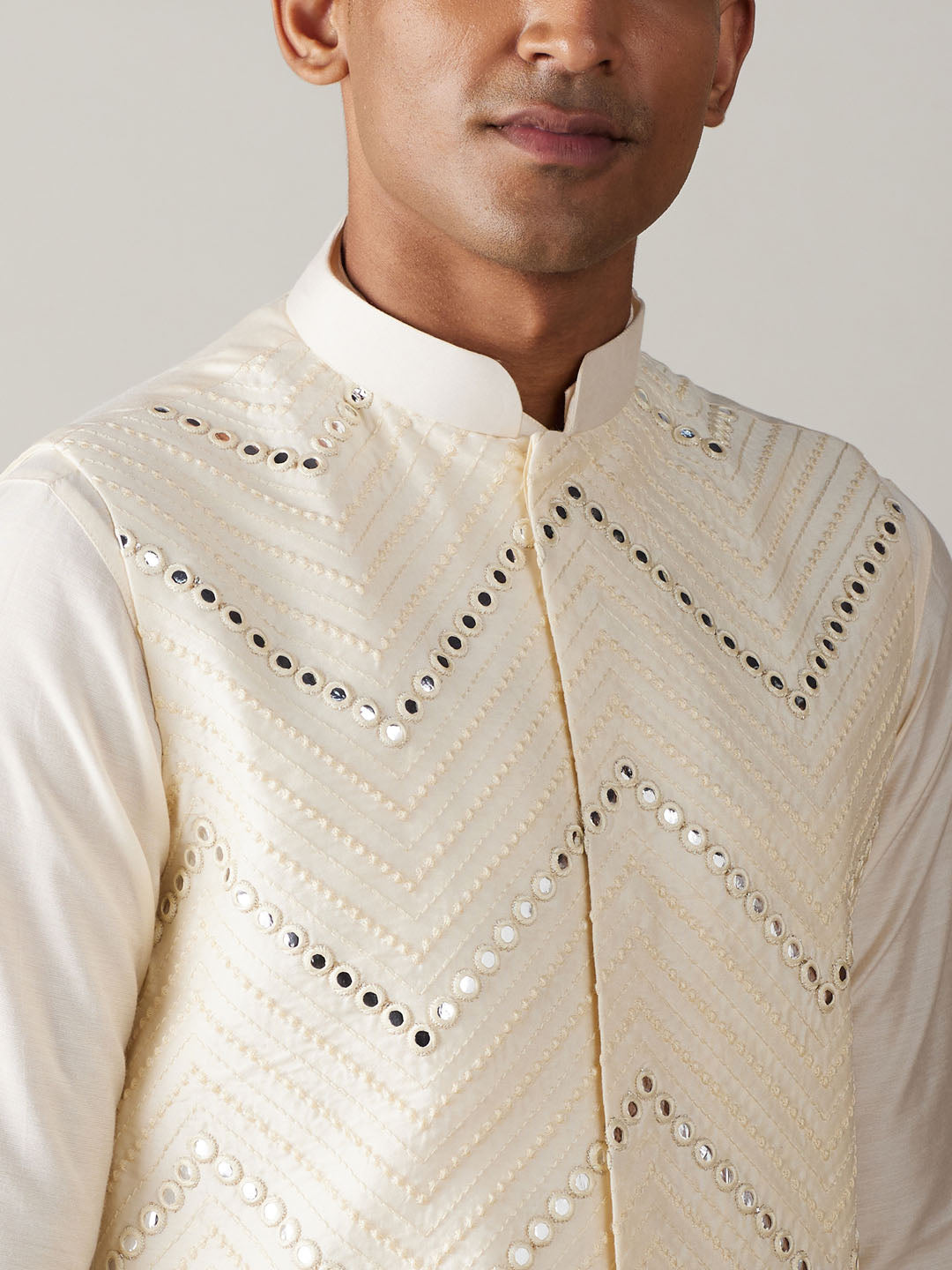 Shrestha by Vastramay Men's Cream Viscose Jacket, Kurta And Pyjama Set - Distacart