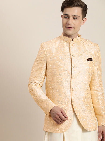 Shrestha By Vastramay Men's Cream Silk Blend Jodhpuri - Distacart