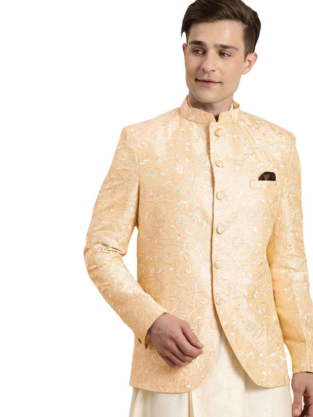 Shrestha By Vastramay Men's Cream Silk Blend Jodhpuri - Distacart