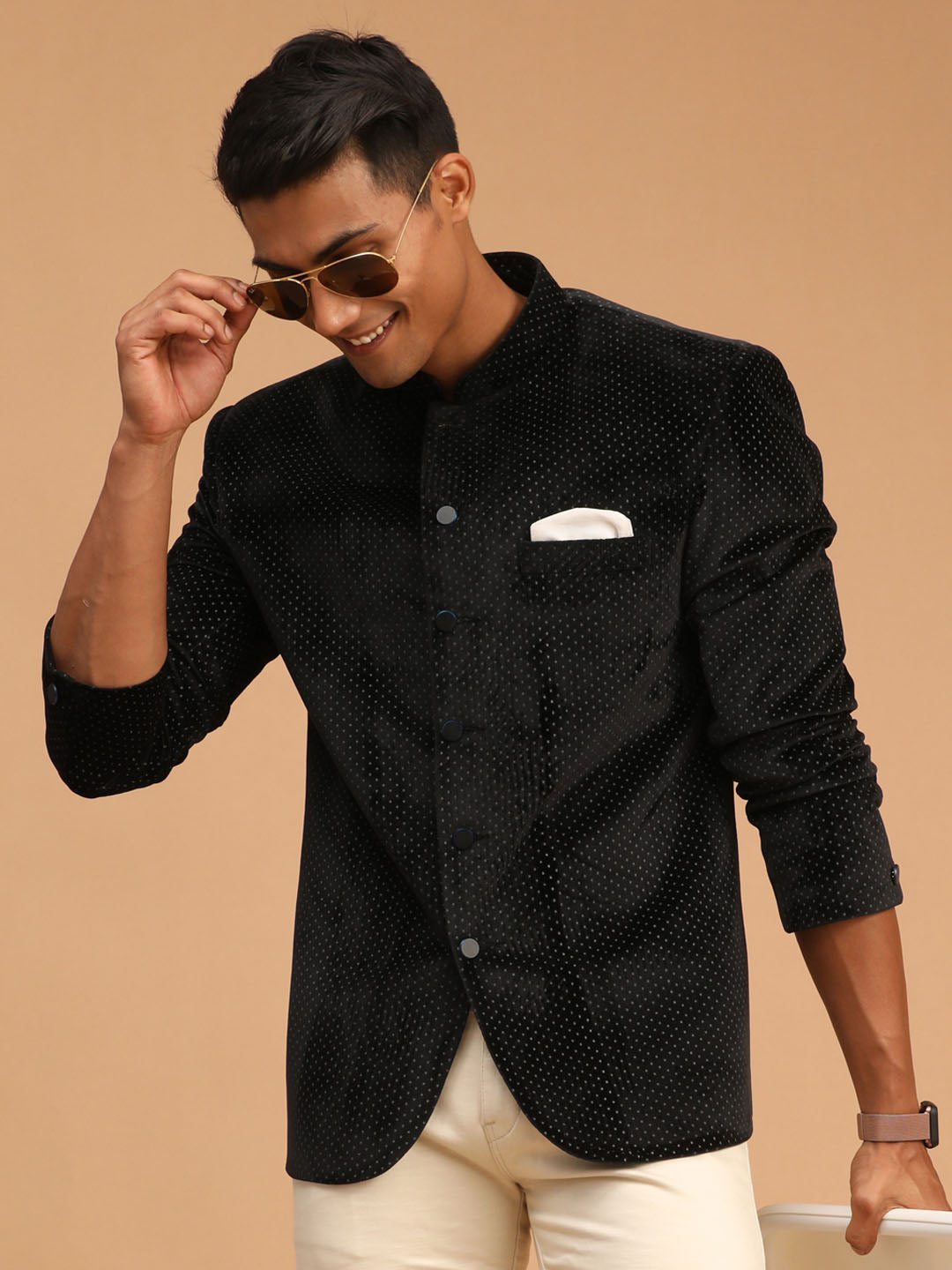 Shrestha By Vastramay Men's Black Velvet Jodhpuri - Distacart