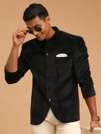 Thumbnail for Shrestha By Vastramay Men's Black Velvet Jodhpuri - Distacart