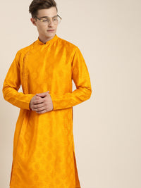 Thumbnail for Shrestha By Vastramay Men's Yellow Viscose Blend Kurta - Distacart