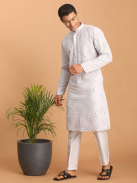 Thumbnail for Shrestha by Vastramay Men's Aqua Georgette Kurta Pyjama Set - Distacart
