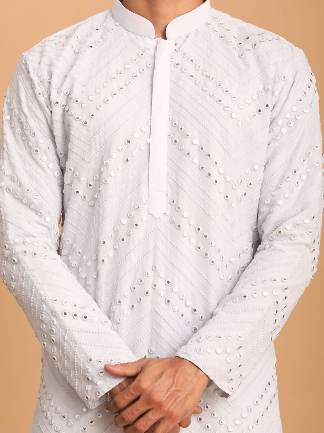 Shrestha by Vastramay Men's Aqua Georgette Kurta Pyjama Set - Distacart