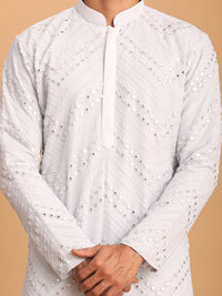 Thumbnail for Shrestha by Vastramay Men's Aqua Georgette Kurta Pyjama Set - Distacart