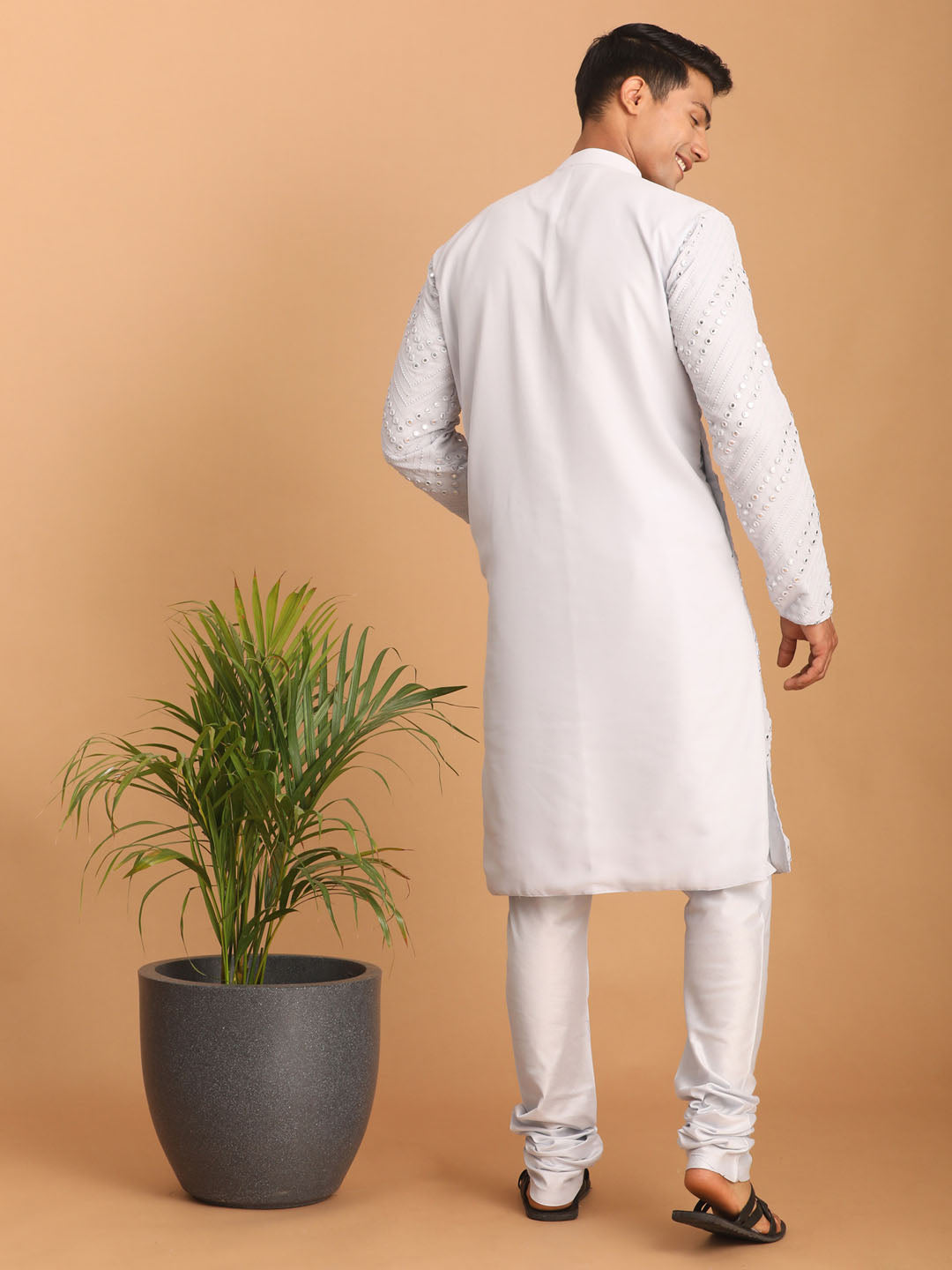 Shrestha by Vastramay Men's Aqua Georgette Kurta Pyjama Set - Distacart