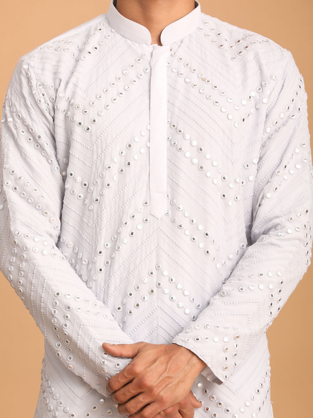 Shrestha by Vastramay Men's Aqua Georgette Kurta Pyjama Set - Distacart