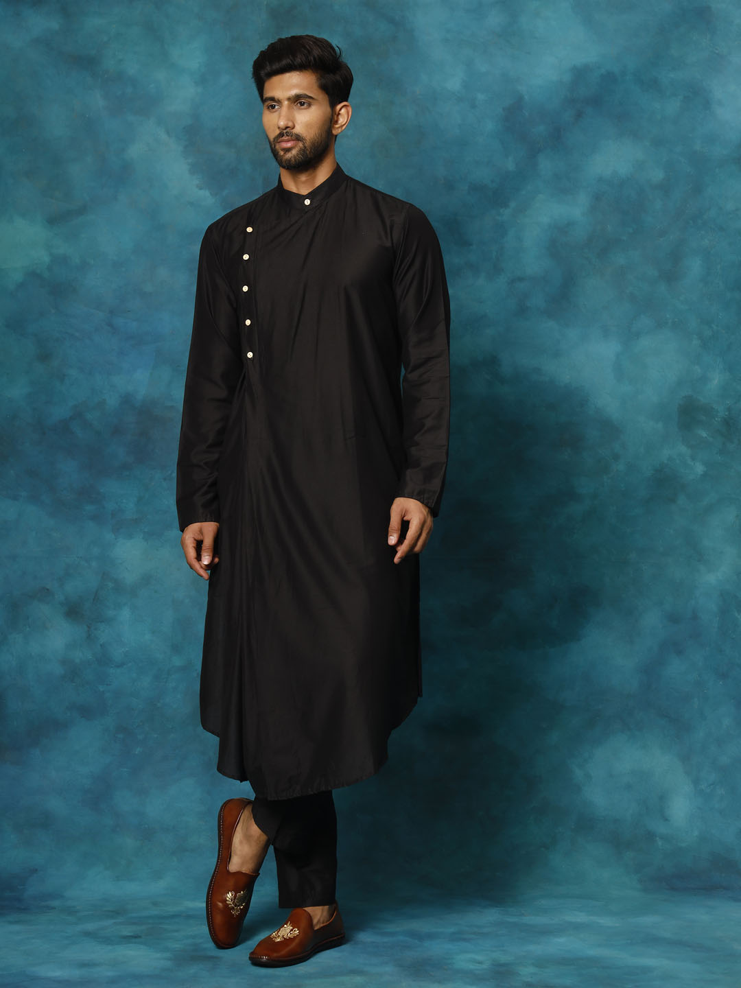 Shrestha by Vastramay Men's Black Viscose Blend Kurta - Distacart