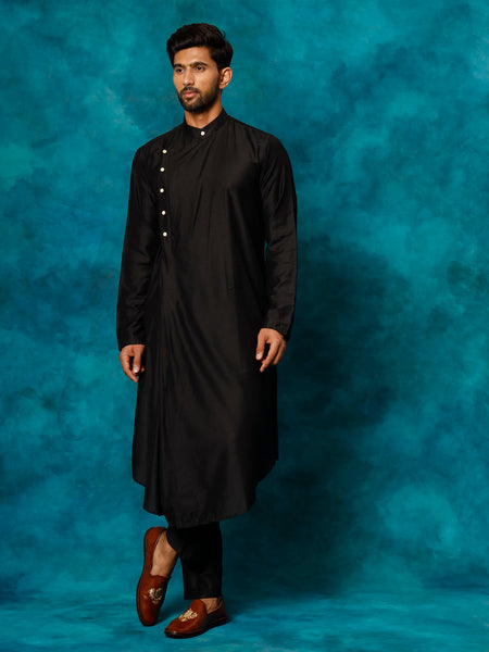 Shrestha by Vastramay Men's Black Viscose Blend Kurta - Distacart