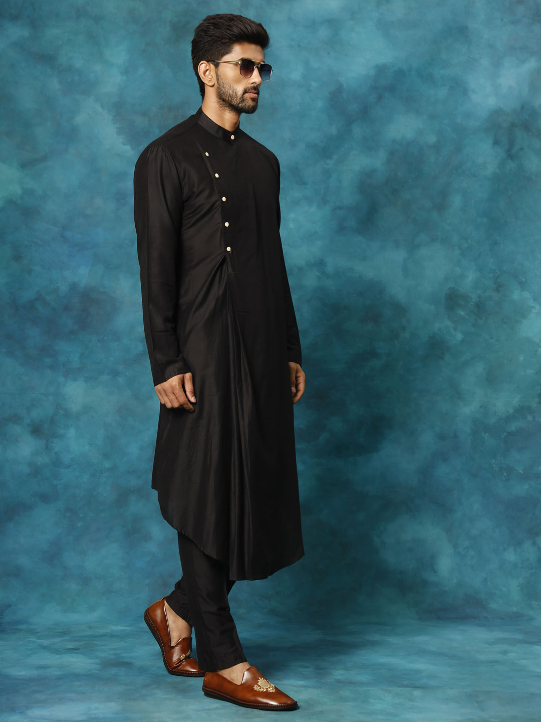 Shrestha by Vastramay Men's Black Viscose Blend Kurta - Distacart