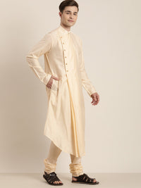 Thumbnail for Shrestha By Vastramay Men's Cream Viscose Blend Kurta Pyjama Set - Distacart