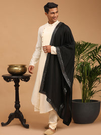 Thumbnail for Shrestha by Vastramay Men's Cream Viscose Blend Kurta Pyjama Set With Dupatta - Distacart