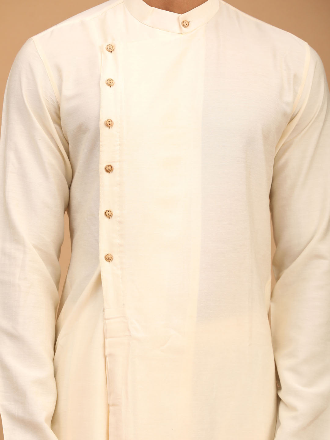 Shrestha by Vastramay Men's Cream Viscose Blend Kurta Pyjama Set With Dupatta - Distacart
