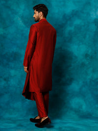 Thumbnail for Shrestha by Vastramay Men's Maroon Viscose Blend Kurta - Distacart