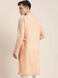 Thumbnail for Shrestha By Vastramay Men's Pink Georgette Kurta - Distacart