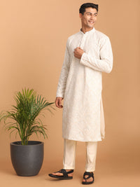 Thumbnail for Shrestha by Vastramay Men's Grey Georgette Kurta And Pyjama Set - Distacart