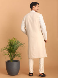 Thumbnail for Shrestha by Vastramay Men's Grey Georgette Kurta And Pyjama Set - Distacart