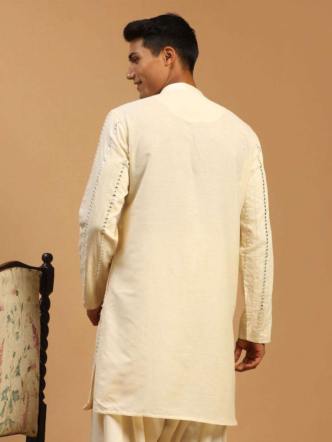 Shrestha by Vastramay Men's Cream Viscose Kurta - Distacart