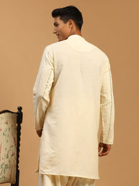 Thumbnail for Shrestha by Vastramay Men's Cream Viscose Kurta - Distacart