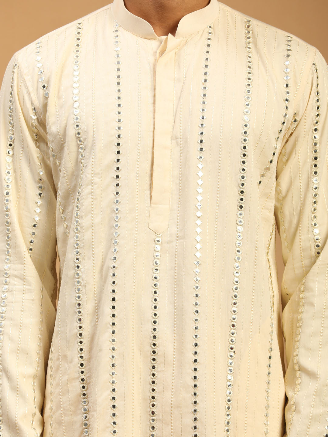Shrestha by Vastramay Men's Cream Viscose Kurta - Distacart