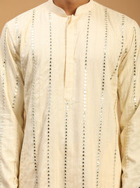 Thumbnail for Shrestha by Vastramay Men's Cream Viscose Kurta - Distacart