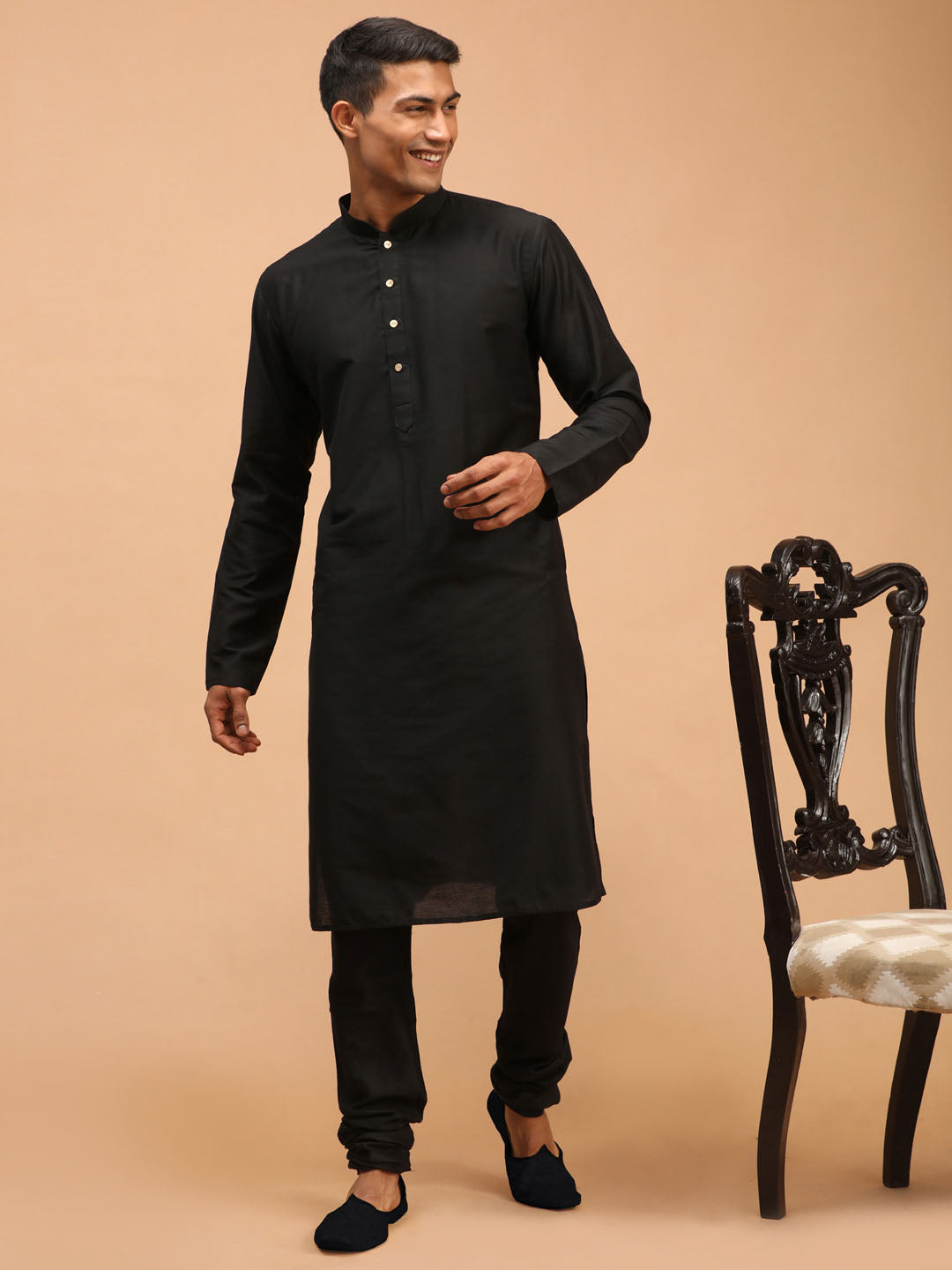 Shrestha By Vastramay Men's Black Viscose Kurta - Distacart