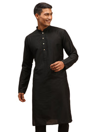 Thumbnail for Shrestha By Vastramay Men's Black Viscose Kurta - Distacart